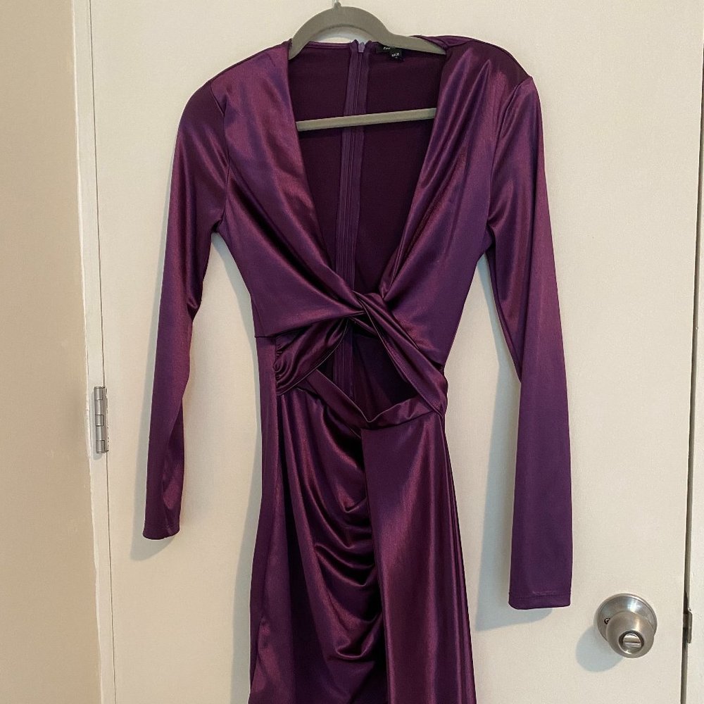 Purple Satin Party Dress